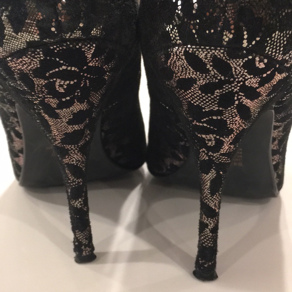 ✅ SOLD Black “Lace” Silver Heel 10M - Picture 4 of 10